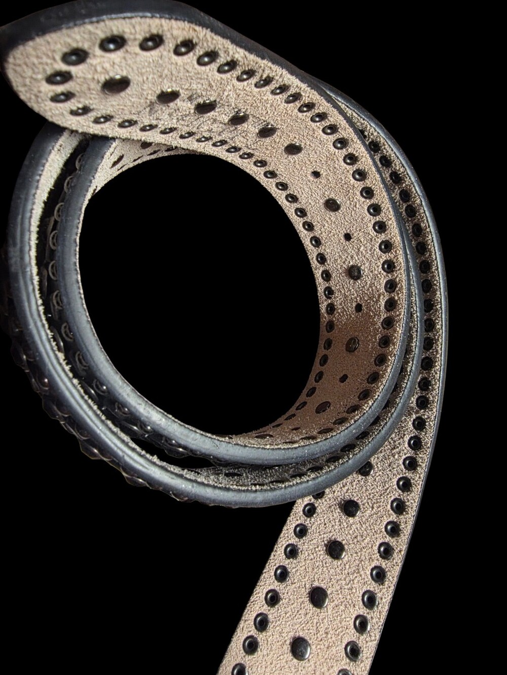 Nocona Women's Rhinestone Studded Leather Belt-Black Size L - Picture 4 of 6